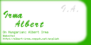 irma albert business card